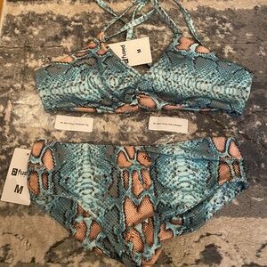 Fused Hawaii “Wild Thing” bikini set python print medium